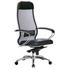 Кресло офисное МЕТТА "SAMURAI" SL-1.04, сверхпрочная ткань-сетка/экокожа, черное - фото 2681556