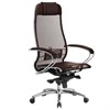 Кресло офисное МЕТТА "SAMURAI" S-1.04, сверхпрочная ткань-сетка, темно-коричневое - фото 2681657