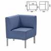 Кресло мягкое угловое "Хост" М-43, 620х620х780 мм, без подлокотников, экокожа, голубое - фото 2683066
