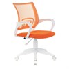 Кресло BRABIX "Fly MG-396W", с подлокотниками, пластик белый, сетка, оранжевое, 532401, MG-396W_532401 - фото 2683179