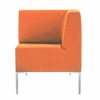 Кресло мягкое угловое "Хост" М-43, 620х620х780 мм, без подлокотников, экокожа, оранжевое - фото 2683261