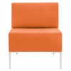 Кресло мягкое "Хост" М-43, 620х620х780 мм, без подлокотников, экокожа, оранжевое - фото 2683300