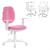 Кресло детское BRABIX "Fancy MG-201W", с подлокотниками, пластик белый, розовое, 532409, MG-201W_532409 - фото 2683356