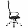 Кресло офисное МЕТТА "К-27" хром, ткань, сиденье и спинка мягкие, черное - фото 2683360