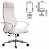 Кресло офисное МЕТТА "К-6" хром, экокожа, сиденье и спинка мягкие, белое - фото 2683361
