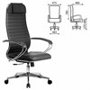 Кресло офисное МЕТТА "К-6" хром, экокожа, сиденье и спинка мягкие, черное - фото 2683363