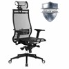 Кресло офисное МЕТТА "SAMURAI" Black Edition, сверхпрочная сетка, регулируемое, черное - фото 2683428