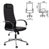 Кресло офисное BRABIX "Pilot EX-610 CH" premium, хром, кожзам, черное, 532418 - фото 2683464