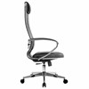 Кресло офисное МЕТТА "К-6" хром, экокожа, сиденье и спинка мягкие, черное - фото 2683584
