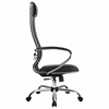 Кресло офисное МЕТТА "К-5.1" хром, ткань-сетка/экокожа, сиденье мягкое, черное - фото 2683607