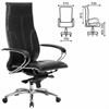 Кресло офисное МЕТТА "SAMURAI" Lux, экокожа, регулируемое сиденье, черное - фото 2683654