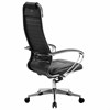 Кресло офисное МЕТТА "К-6" хром, экокожа, сиденье и спинка мягкие, черное - фото 2683786