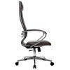 Кресло офисное МЕТТА "К-29" хром, экокожа, сиденье и спинка мягкие, темно-коричневое - фото 2683817
