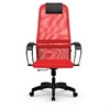 Кресло офисное МЕТТА "SU-B-8" пластик, ткань-сетка, сиденье мягкое, красное - фото 2683827