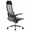 Кресло офисное МЕТТА "К-4-Т" хром, прочная сетка, сиденье и спинка регулируемые, серое - фото 2683840