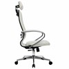 Кресло офисное МЕТТА "К-34" хром, экокожа, подголовник, сиденье и спинка мягкие, белое - фото 2683868