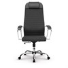 Кресло офисное МЕТТА "К-27" хром, ткань, сиденье и спинка мягкие, черное - фото 2683882