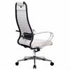 Кресло офисное МЕТТА "К-6" хром, экокожа, сиденье и спинка мягкие, белое - фото 2683886