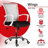 Кресло BRABIX "Wings MG-306", пластик белый, хром, сетка, серое/черное, 532010 - фото 2683900