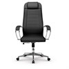 Кресло офисное МЕТТА "К-29" хром, экокожа, сиденье и спинка мягкие, черное - фото 2683948