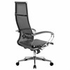 Кресло офисное МЕТТА "К-7" хром, прочная сетка, сиденье и спинка регулируемые, черное - фото 2684040