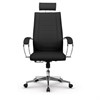 Кресло офисное МЕТТА "К-32" хром, экокожа, подголовник, сиденье и спинка мягкие, черное - фото 2684065