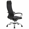 Кресло офисное МЕТТА "К-27" хром, ткань, сиденье и спинка мягкие, серое - фото 2684075