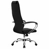 Кресло офисное МЕТТА "SU-B-10" хром, ткань-сетка, сиденье и спинка мягкие, черное - фото 2684090