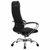 Кресло офисное МЕТТА "К-27" хром, ткань, сиденье и спинка мягкие, черное - фото 2684100