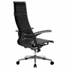 Кресло офисное МЕТТА "К-8.1-Т" хром, экокожа перфорированная, сиденье регулируемое, черное - фото 2684118