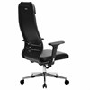 Кресло офисное МЕТТА "К-29-2D" хром, экокожа, сиденье и спинка мягкие, черное - фото 2684140