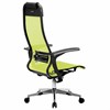 Кресло офисное МЕТТА "К-4-Т" хром, прочная сетка, сиденье и спинка регулируемые, светло-зеленое - фото 2684150