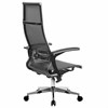 Кресло офисное МЕТТА "К-7-Т" хром, прочная сетка, сиденье и спинка регулируемые, черное - фото 2684168