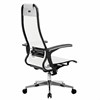 Кресло офисное МЕТТА "К-4-Т" хром, прочная сетка, сиденье и спинка регулируемые, белое - фото 2684192