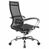 Кресло офисное МЕТТА "К-9" хром, прочная сетка, сиденье и спинка регулируемые, черное - фото 2684348