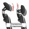 Кресло офисное МЕТТА "К-32" хром, экокожа, подголовник, сиденье и спинка мягкие, темно-коричневое - фото 2684466