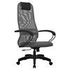 Кресло офисное МЕТТА "SU-B-8" пластик, ткань-сетка, сиденье мягкое, светло-серое - фото 2685047