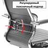 Кресло офисное МЕТТА "К-32" хром, экокожа, подголовник, сиденье и спинка мягкие, темно-коричневое - фото 2685053