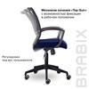 Кресло BRABIX "Wings MG-309", пластик черный, сетка, черное/синее, 532013 - фото 2685164