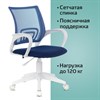 Кресло BRABIX "Fly MG-396W", с подлокотниками, пластик белый, сетка, темно-синее, 532399, MG-396W_532399 - фото 2685451
