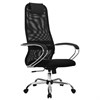 Кресло офисное МЕТТА "SU-B-8" хром, ткань-сетка, сиденье мягкое, черное - фото 2685593