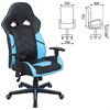 Кресло компьютерное BRABIX "Storm GM-006", регулируемые подлокотники, экокожа, черное/голубое, 532501 - фото 2685884
