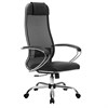 Кресло офисное МЕТТА "К-5.1" хром, ткань-сетка/экокожа, сиденье мягкое, черное - фото 2686009