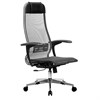 Кресло офисное МЕТТА "К-4-Т" хром, прочная сетка, сиденье и спинка регулируемые, серое - фото 2686030