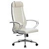 Кресло офисное МЕТТА "К-31" хром, экокожа, сиденье и спинка мягкие, белое - фото 2686057