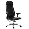 Кресло офисное МЕТТА "К-29-2D" хром, экокожа, сиденье и спинка мягкие, черное - фото 2686291