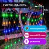 Электрогирлянда-сеть комнатная 1,5х1,5 м,160 LED, мультицветная, 220 V, контроллер, ЗОЛОТАЯ СКАЗКА, 591106 - фото 2686313