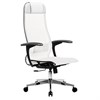 Кресло офисное МЕТТА "К-4-Т" хром, прочная сетка, сиденье и спинка регулируемые, белое - фото 2686321