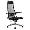 Кресло офисное МЕТТА "К-4-Т" хром, прочная сетка, сиденье и спинка регулируемые, черное - фото 2686329