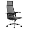 Кресло офисное МЕТТА "К-7-Т" хром, прочная сетка, сиденье и спинка регулируемые, черное - фото 2686333